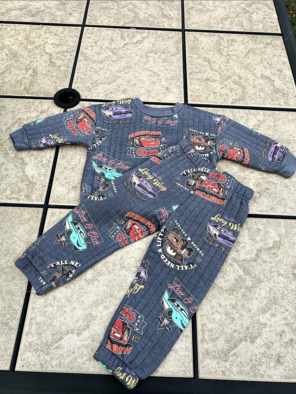 Disney Baby Cars 2-Piece Quilted Sweatshirt and Pants Set Size 18M